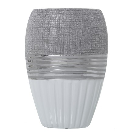 Vaso Alexandra House Living Bianco Argentato Ceramica 13 x 18 x 26 cm