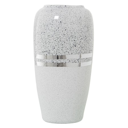 Vaso Alexandra House Living Bianco Argentato Ceramica 15 x 30 cm