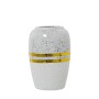 Vaso Alexandra House Living Bianco Argentato Ceramica 13 x 20 cm