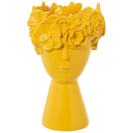 Vaso Alexandra House Living Giallo Ceramica Faccia 18 x 18 x 27 cm