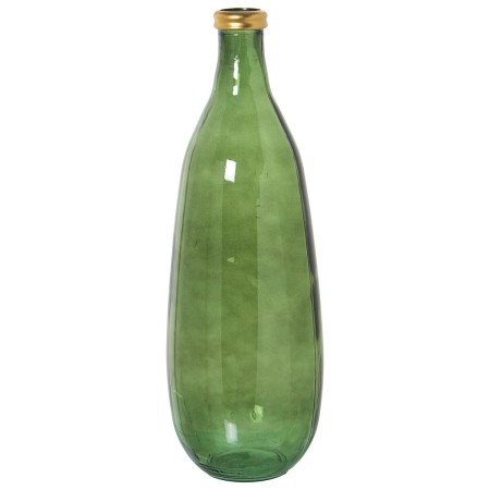 Vaso da pavimento Alexandra House Living Verde Dorato Cristallo 25 x 25 x 70 cm