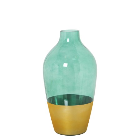 Vaso Alexandra House Living Verde Dorato Cristallo 13 x 13 x 26 cm