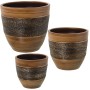 Set di vasi da fiori Alexandra House Living Marrone Ceramica (3 Pezzi)