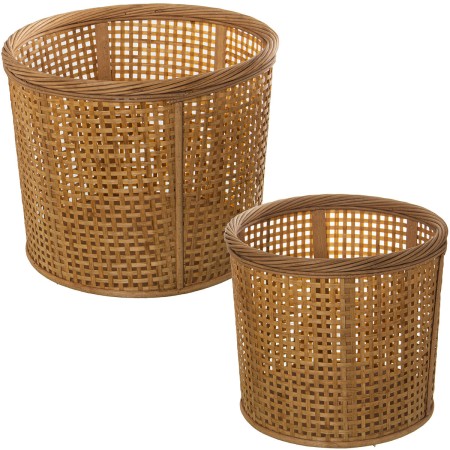 Set di vasi da fiori Alexandra House Living vimini Bambù Rattan (2 Pezzi)