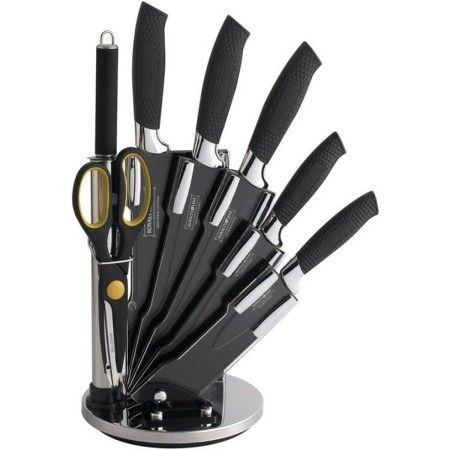 Set di Coltelli da Cucina con Supporto Royalty Line Nero 15 x 15 x 35 cm