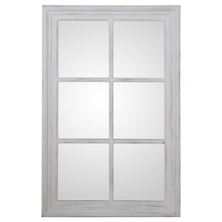 Specchio da parete Alexandra House Living Bianco Legno Consumato Finestra 5 x 101 x 65 cm