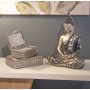 Statua Decorativa Alexandra House Living Nero Argentato Plastica Buddha 15 x 26 x 36 cm