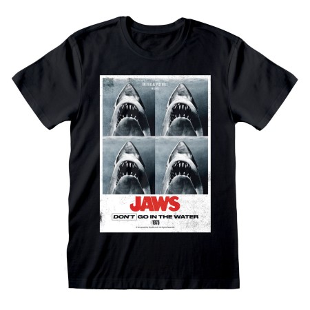 Maglia a Maniche Corte Jaws Don´t Go In The Water Nero Unisex