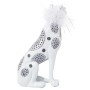 Statua Decorativa Alexandra House Living Bianco Argentato Plastica Leopardo 12 x 15 x 27 cm