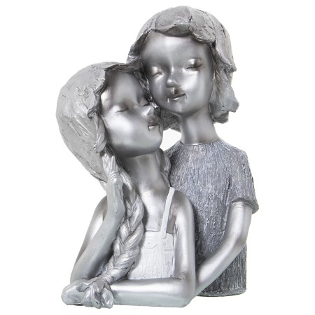 Statua Decorativa Alexandra House Living Argentato Plastica Bambini 16 x 20 x 29 cm