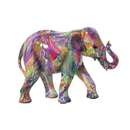 Statua Decorativa Alexandra House Living Multicolore Plastica Elefante Pittura 11 x 18 x 24 cm