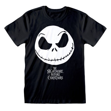 Maglia a Maniche Corte The Nightmare Before Christmas Jack Face Nero Unisex