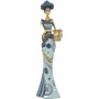 Statua Decorativa Alexandra House Living Azzurro Dorato Plastica Africana 11 x 15 x 45 cm