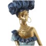 Statua Decorativa Alexandra House Living Azzurro Dorato Plastica Africana 11 x 15 x 45 cm