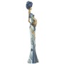 Statua Decorativa Alexandra House Living Azzurro Dorato Plastica Africana 11 x 15 x 45 cm