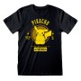 Maglia a Maniche Corte Pokémon Collegiate Picachu Nero Unisex