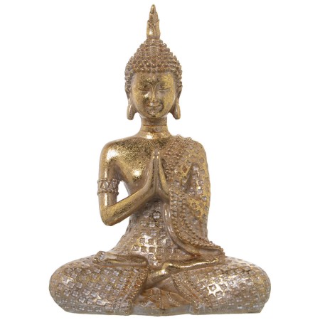 Statua Decorativa Alexandra House Living Dorato Plastica Buddha 12 x 20 x 27 cm