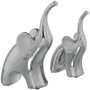 Set di Cifre Alexandra House Living Argentato Ceramica Elefante 19 x 8 x 26 + 15 x 7 x 21 cm (2 Pezzi)