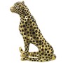 Statua Decorativa Alexandra House Living Nero Dorato Plastica Leopardo 12 x 22 x 27 cm