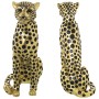 Statua Decorativa Alexandra House Living Nero Dorato Plastica Leopardo 12 x 22 x 27 cm