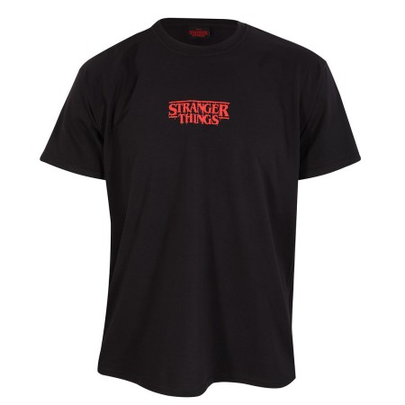 Maglia a Maniche Corte Stranger Things Demogorgon Upside Down Nero Unisex