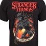 Maglia a Maniche Corte Stranger Things Demogorgon Upside Down Nero Unisex