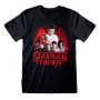 Maglia a Maniche Corte Stranger Things Circle Logo Nero Unisex