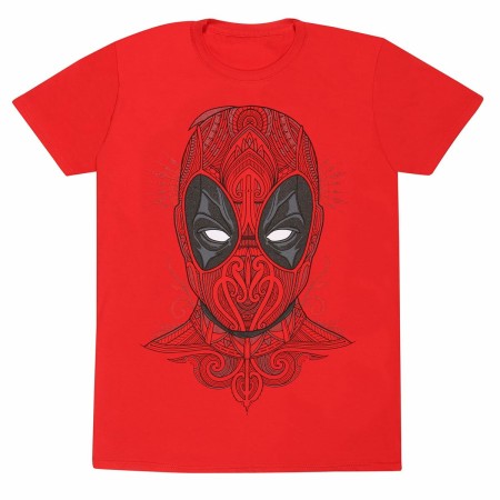 Maglia a Maniche Corte Deadpool Tattoo Style Rosso Unisex