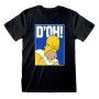 Maglia a Maniche Corte Unisex The Simpsons Doh Nero