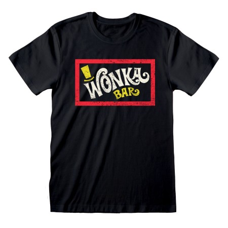 Maglia a Maniche Corte Unisex Willy Wonka Wonka Bar Nero