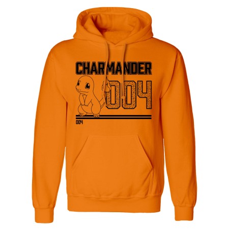 Felpa con Cappuccio Unisex Pokémon Charmander Line Art Arancio