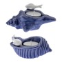 Set di Portacandele Alexandra House Living Azzurro Ceramica Conchiglie 2 Pezzi