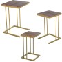 Set di 3 tavoli Alexandra House Living Marrone Dorato Legno