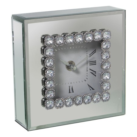 Orologio da Tavolo Alexandra House Living Grigio Cristallo Specchio 15 x 15 x 5 cm