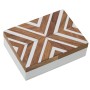 Scatola-Portagioie Alexandra House Living Bianco Marrone Plastica 18 x 6 x 13 cm