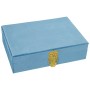 Scatola-Portagioie Alexandra House Living Azzurro Tessile 28 x 7 x 20 cm