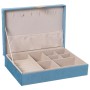 Scatola-Portagioie Alexandra House Living Azzurro Tessile 28 x 7 x 20 cm