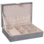 Scatola-Portagioie Alexandra House Living Grigio Tessile 28 x 7 x 20 cm