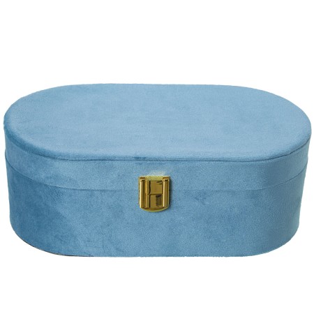 Scatola-Portagioie Alexandra House Living Azzurro Tessile 26 x 10 x 13 cm