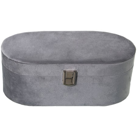 Scatola-Portagioie Alexandra House Living Grigio Tessile 26 x 10 x 13 cm