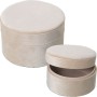 Set di Scatole Decorative Alexandra House Living Crema Tessile 2 Pezzi