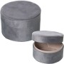 Set di Scatole Decorative Alexandra House Living Grigio Tessile 2 Pezzi