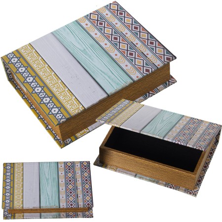 Set di Scatole Decorative Alexandra House Living Multicolore Legno 3 Pezzi