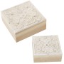 Set di Scatole Decorative Alexandra House Living Bianco Marrone Legno 2 Pezzi