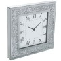 Orologio da Parete Alexandra House Living Argentato Cristallo Brillanti 40 x 40 x 4 cm