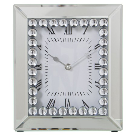 Orologio da Tavolo Alexandra House Living Argentato Cristallo Brillanti 22 x 26 x 6 cm