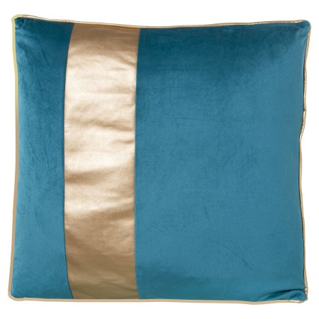 Cuscino Alexandra House Living Azzurro Dorato Velluto Tessile 45 x 45 cm