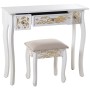 Toletta con Sgabello Alexandra House Living Bianco 2 Pezzi