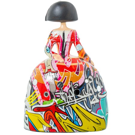 Statua Decorativa Alexandra House Living Multicolore Plastica Vestito Graffiti 14 x 9 x 21 cm