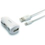 Caricabatterie USB per Auto + Cavo Lightning MFi KSIX Apple-compatible 2.4 A